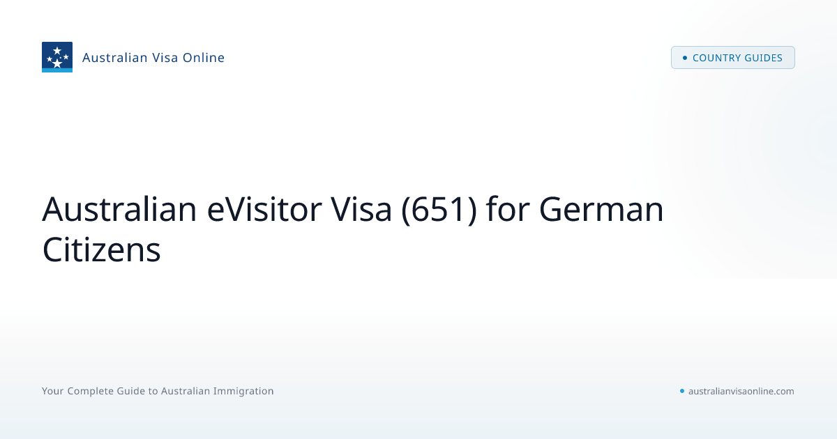 Australian eVisitor (651) for German Citizens 2026 Guide