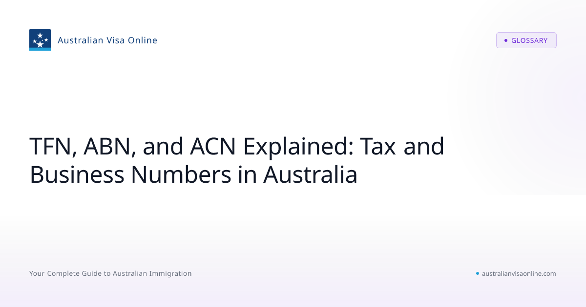 TFN ABN ACN Explained - Tax and Business Numbers