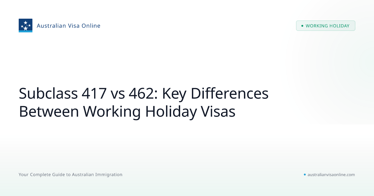 Subclass 417 vs 462 Comparison 2026 | Australian Visa Online
