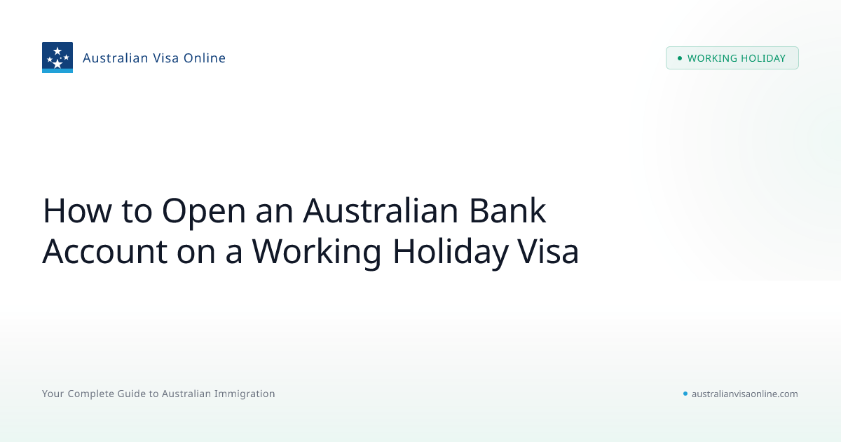 Open Bank Account Working Holiday Visa Australia